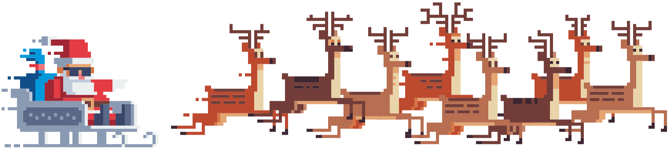 Papá Noel con renos