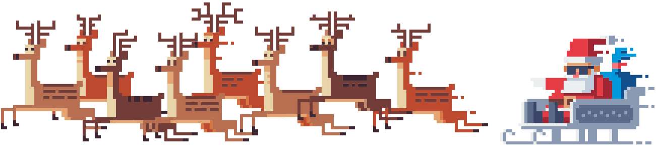 Papá Noel con renos (reversa)